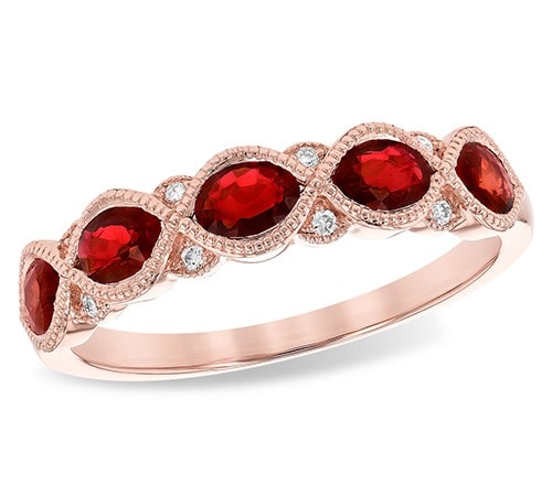 Ruby Rose Gold Band