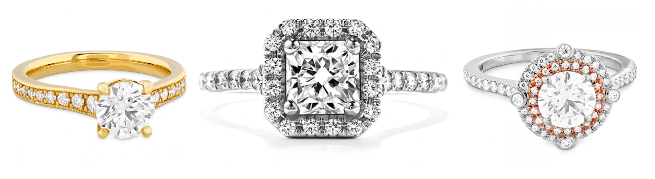 Hearts on Fire Side Stone Diamond Rings