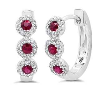 A pair of diamond and ruby hoop earrings from Shy Creation
