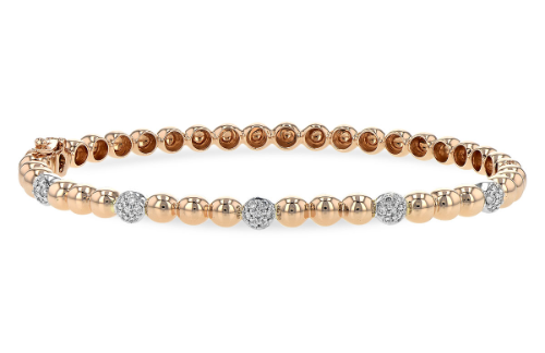 Pink gold and diamond bracelet by Allison-Kaufman