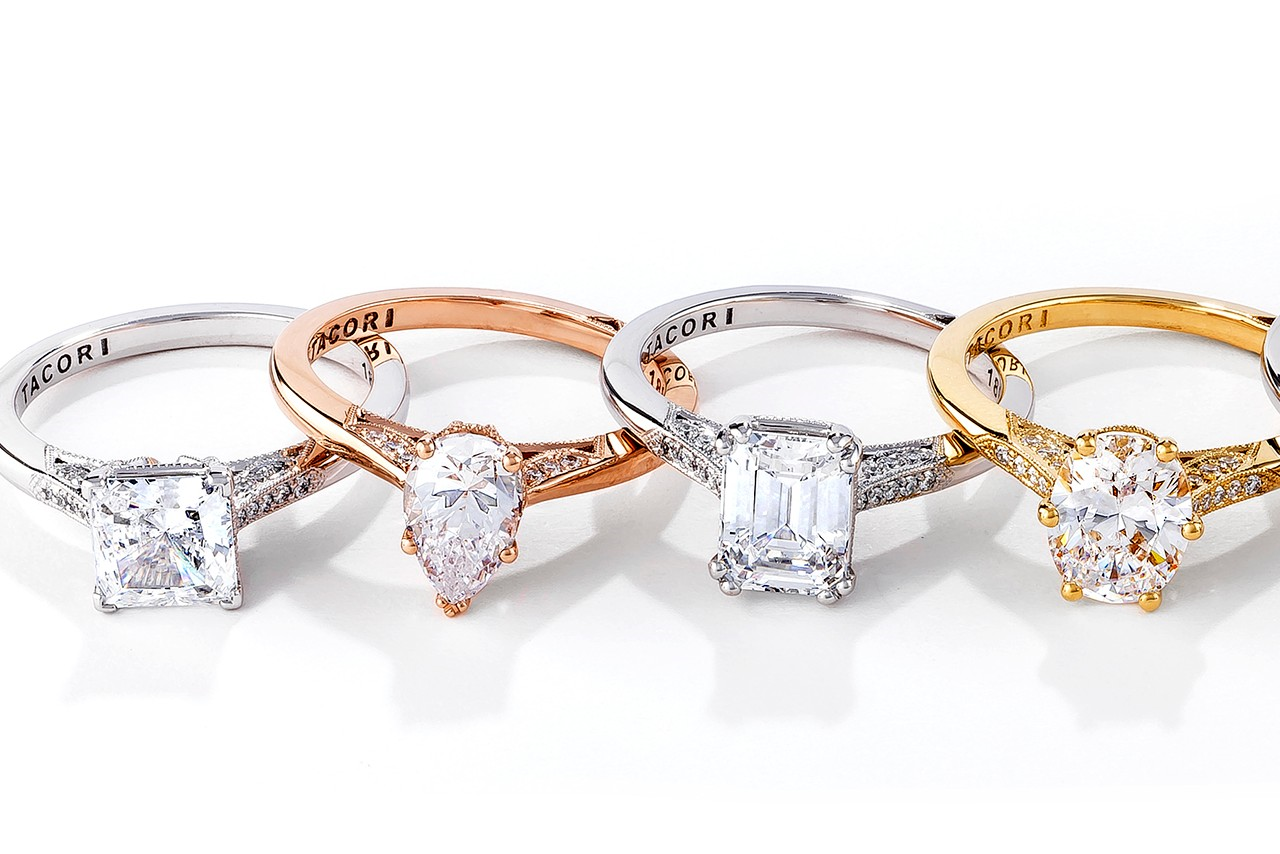 Four diamond engagement rings by TACORI
