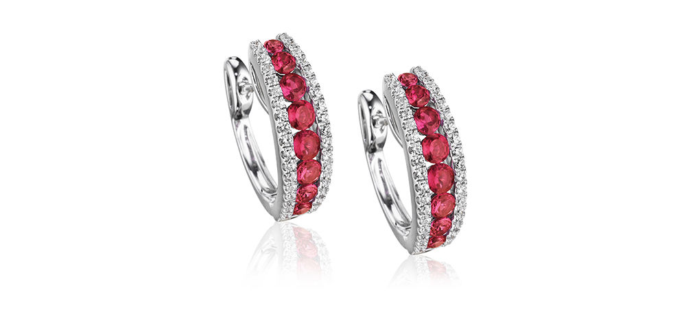 Fana Gemstone Hoop Earrings
