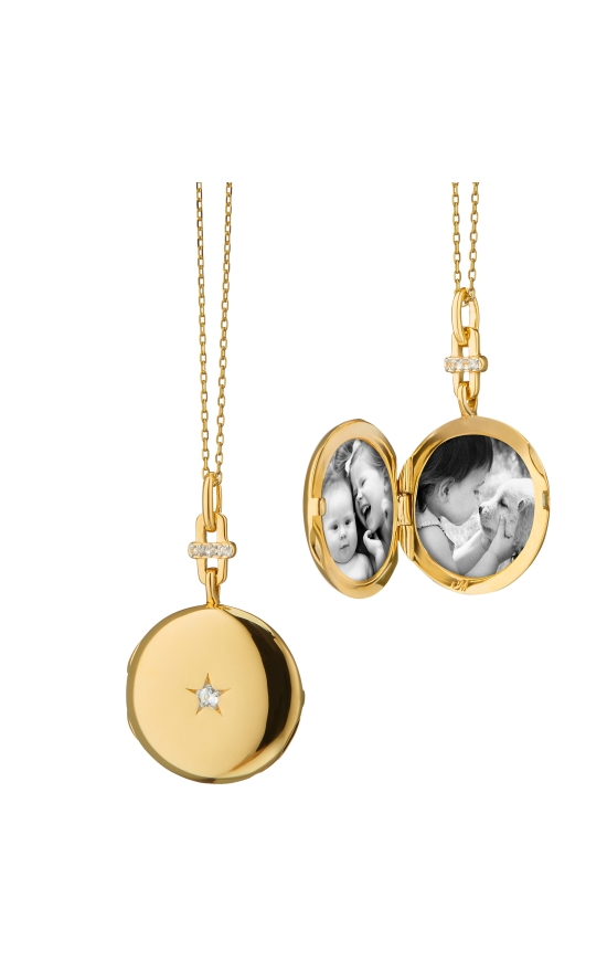 Twinkle Star 18K Gold and Diamond Locket Necklace 44364
