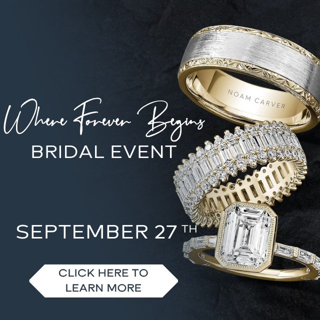 bridal event image featuring engagement rings and wedding bands, September 27th